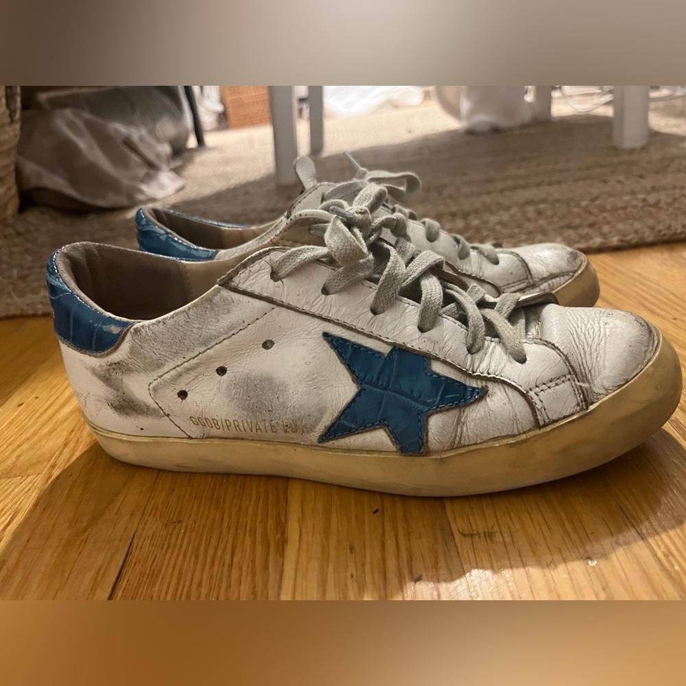 Golden Goose Teal Superstar low tops
